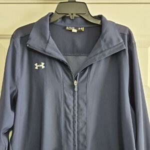 Under Armour Pre Game Woven Jacket Women XL Navy 1258832 Full Zip Pockets